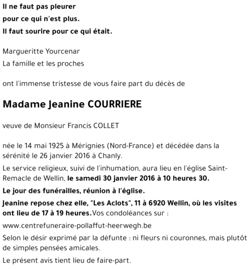 Jeanine COURRIERE