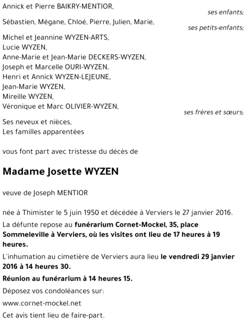 Josette WYZEN