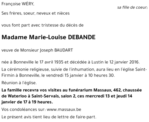 Marie-Louise DEBANDE