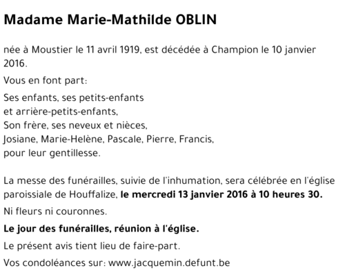Marie-Mathilde OBLIN