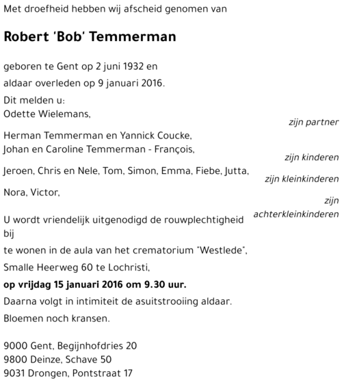 Robert 'Bob' Temmerman