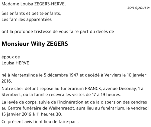 Willy ZEGERS