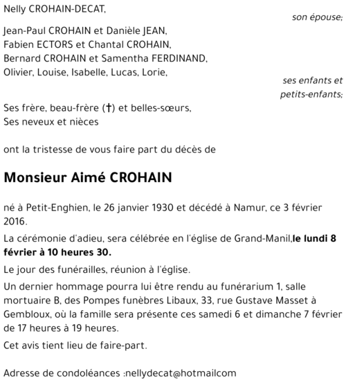 Aimé CROHAIN