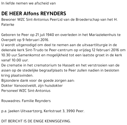 Alfons REYNDERS
