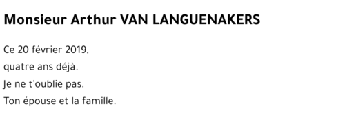 Arthur VAN LANGUENAKERS