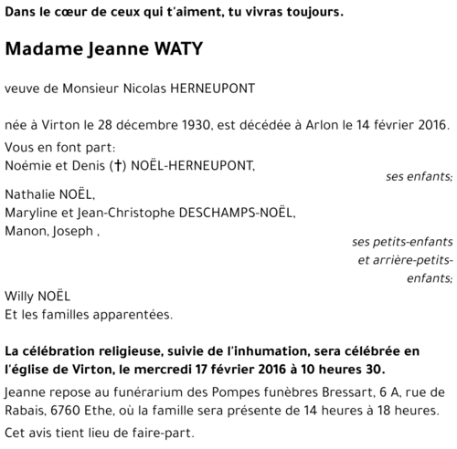 Jeanne WATY 
