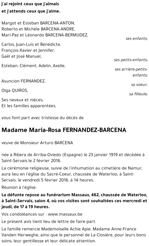 Maria-Rosa FERNANDEZ-BARCENA