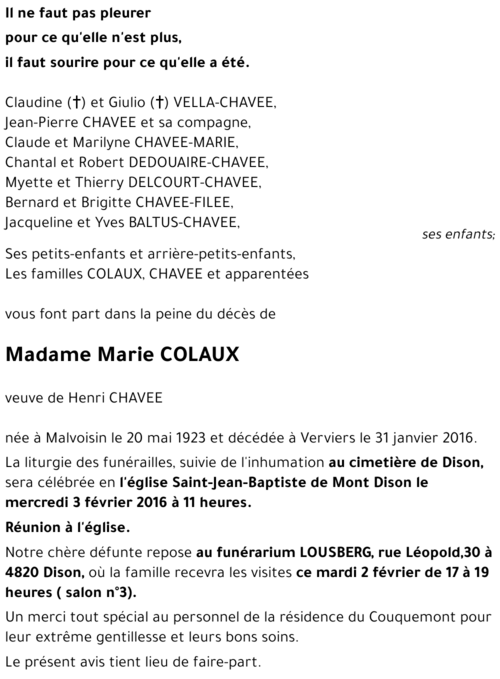 Marie COLAUX