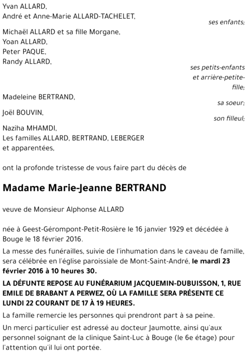 Marie-Jeanne BERTRAND