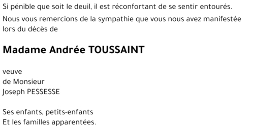 Andrée TOUSSAINT