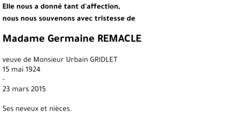 Germaine REMACLE