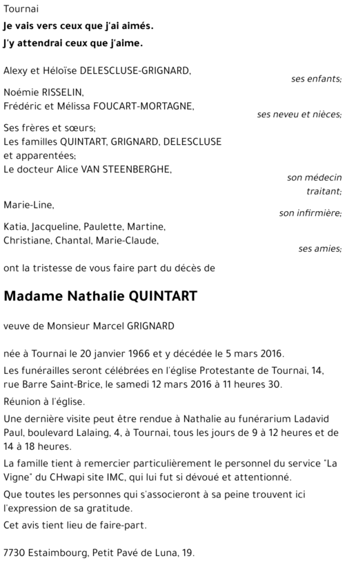 Nathalie QUINTART