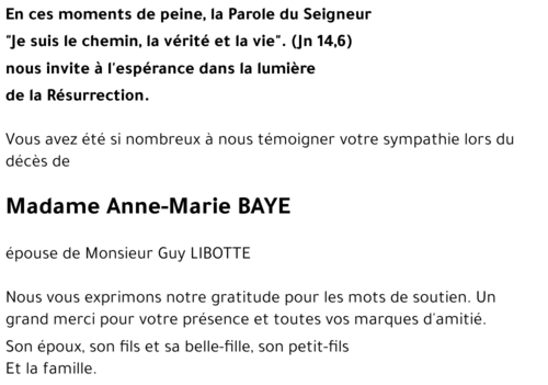 Anne-Marie BAYE