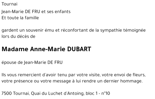 Anne-Marie DUBART