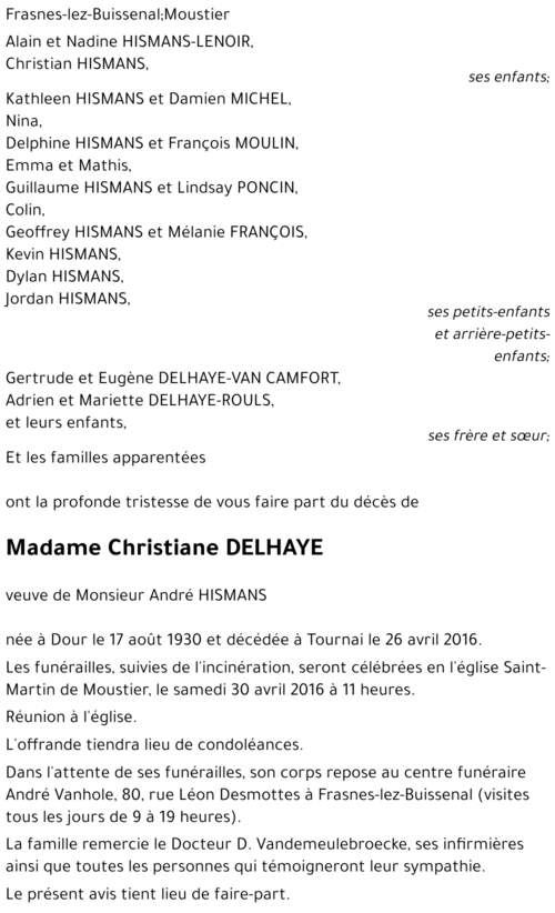 Christiane DELHAYE