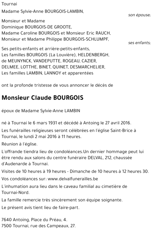 Claude BOURGOIS