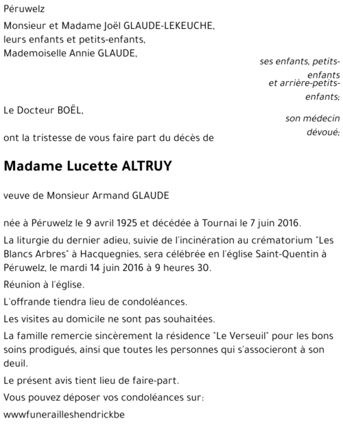 Lucette ALTRUY