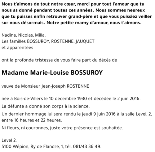 Marie-Louise BOSSUROY