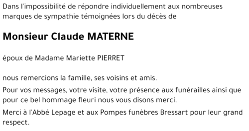 Claude MATERNE 