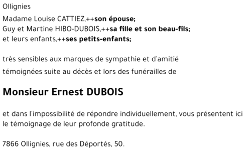Ernest DUBOIS