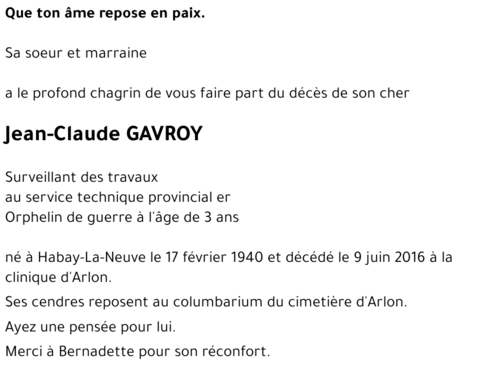 Jean-Claude GAVROY