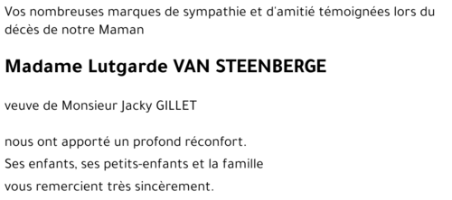Lutgarde VAN STEENBERGE