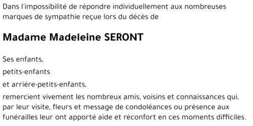Madeleine SERONT
