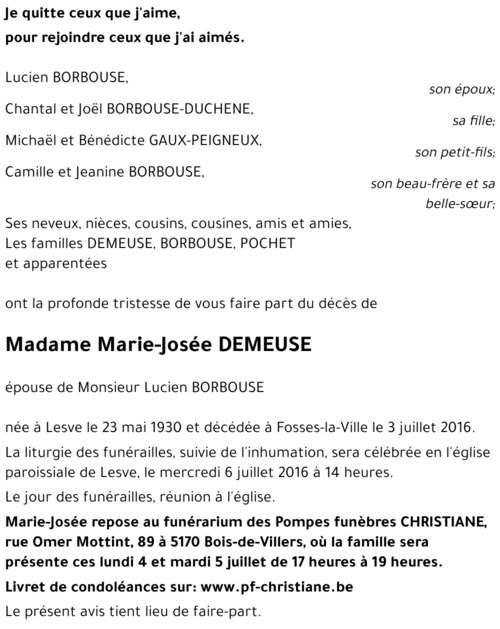 Marie-Josée DEMEUSE