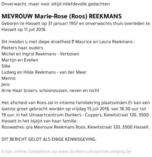 Marie-Rose (Roos) Reekmans
