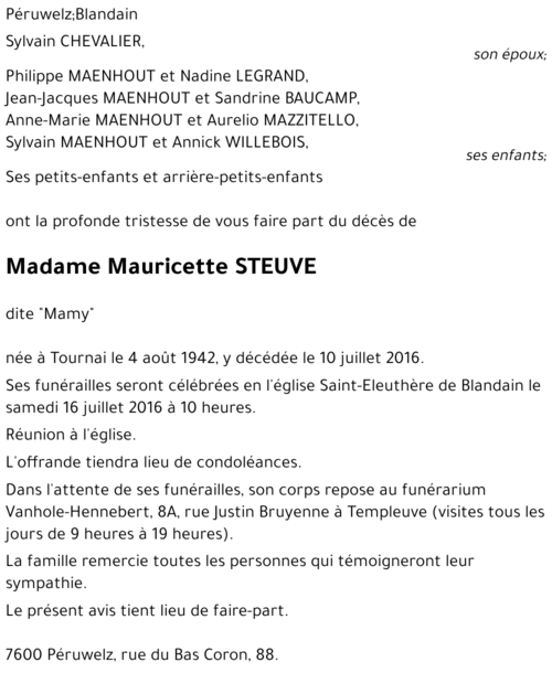 Mauricette STEUVE