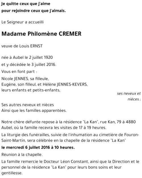 Philomène CREMER