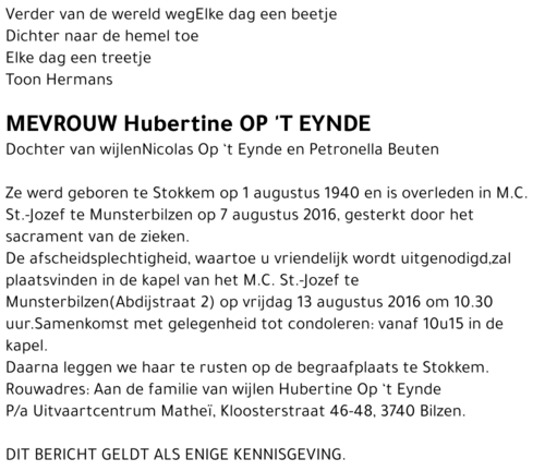 Hubertine Op 't Eynde