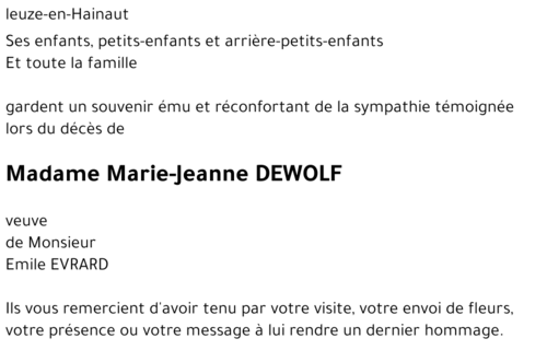 Marie-Jeanne DEWOLF