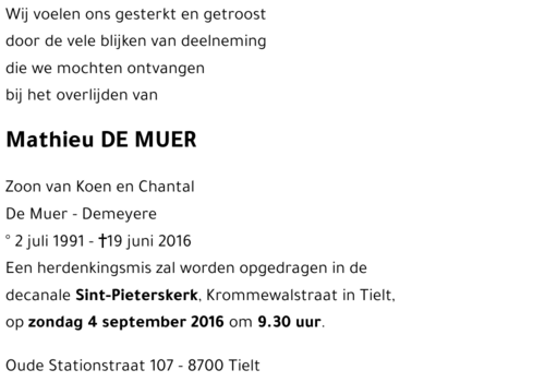 Mathieu DE MUER