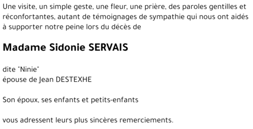 Sidonie SERVAIS