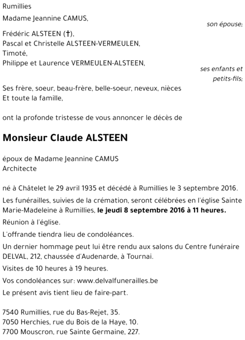 Claude ALSTEEN