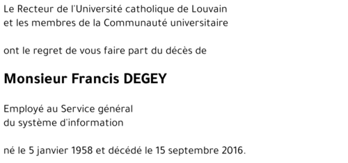 Francis DEGEY