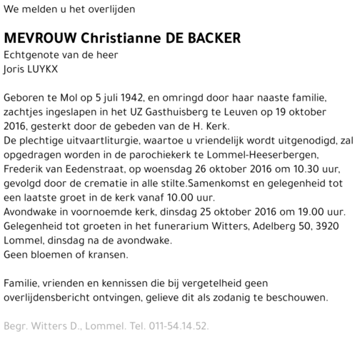Christianne De Backer