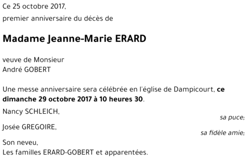 Jeanne Marie ERARD 