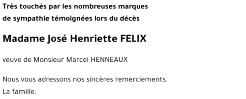 José Henriette FELIX