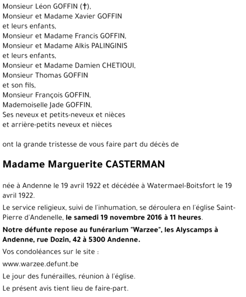 Marguerite CASTERMAN