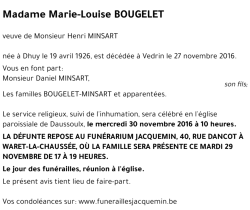 Marie-Louise BOUGELET