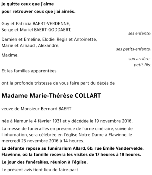 Marie-Thérèse COLLART