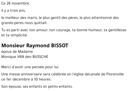 Raymond BISSOT