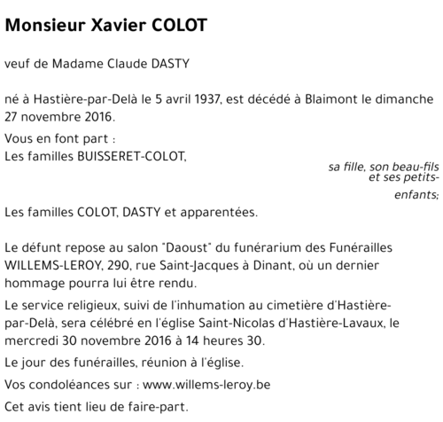 Xavier COLOT