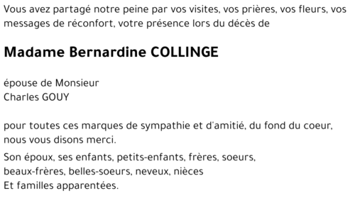 Bernardine COLLINGE