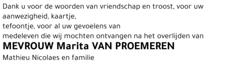 Marita Van Proemeren