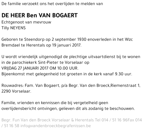 Ben Van Bogaert