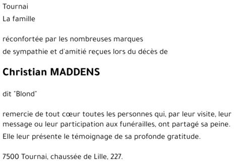 Christian MADDENS