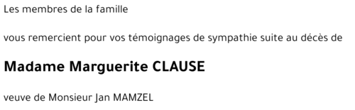 Marguerite CLAUSE